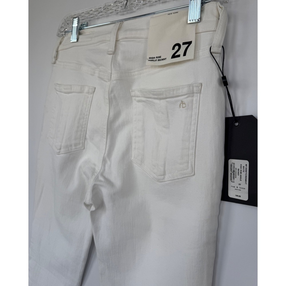 Rag & Bone High Rise Ankle Skinny Jeans White 27 Boho‎ Chic Beachy Summer NEW